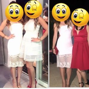 Bebe fitted white dress sexy 0